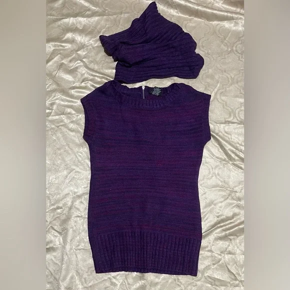 open lace back dress Turnbull & Asser Purple Fine Merino V-Neck Sleeveless Cardigan main image 1